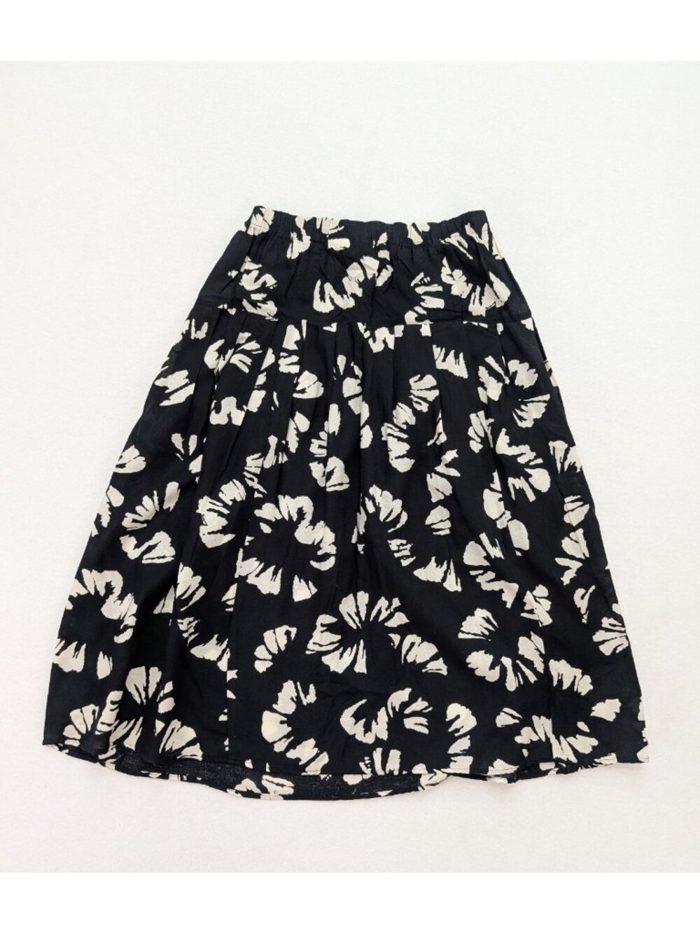 California Krush Vintage 80s 90s Women's Midi Maxi Skirt Black Floral Size M - Picture 10 of 10